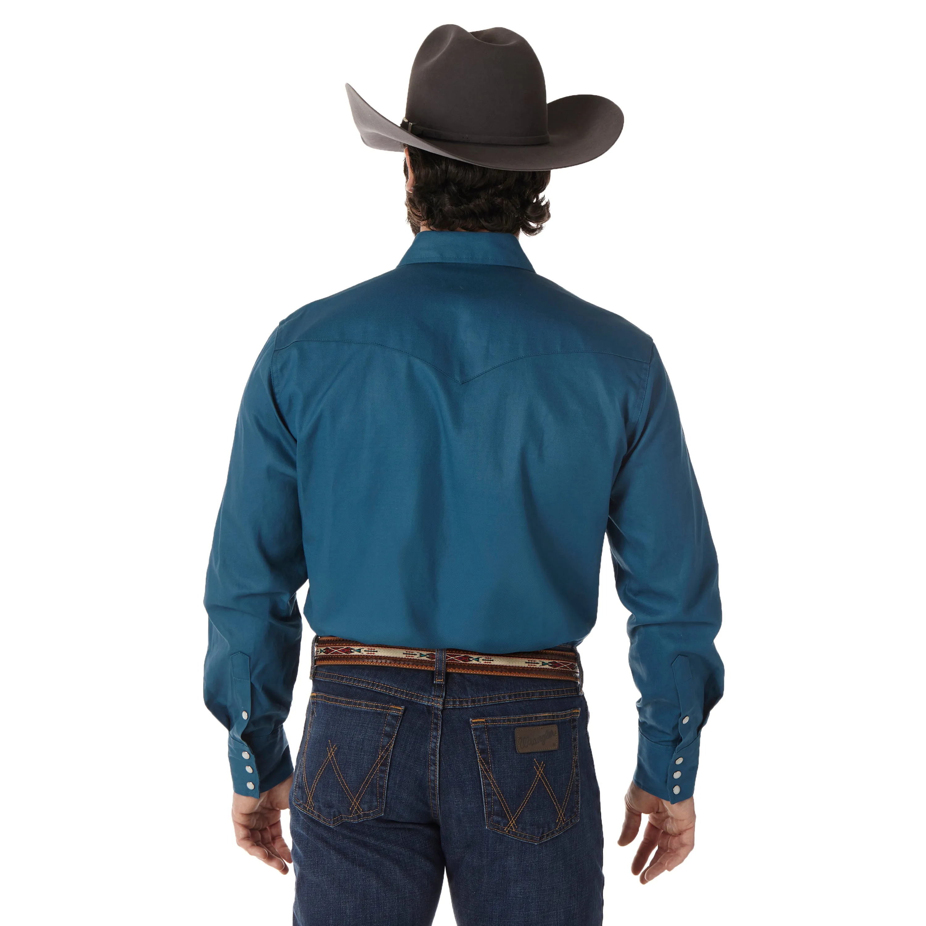 Men’s Authentic Cowboy Cut Work Western Shirt (MS71419) - Teal