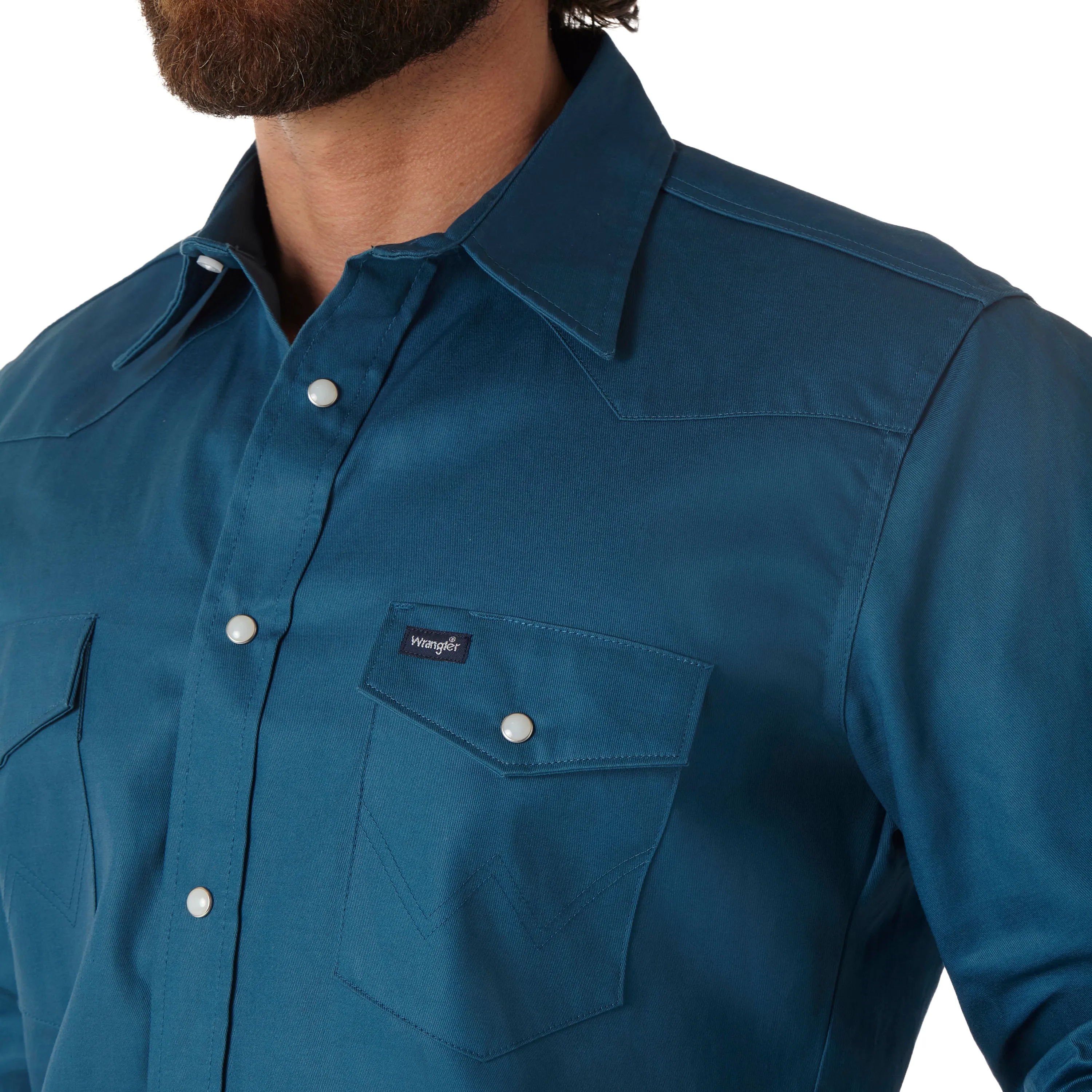 Men’s Authentic Cowboy Cut Work Western Shirt (MS71419) - Teal