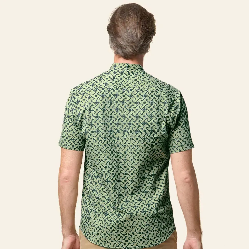 Men's Batik Shirt - Forest Arabesque