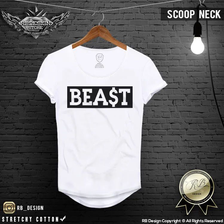 Men's BEAST Slogan T-shirt Black Print  RB Design Tank Top MD126