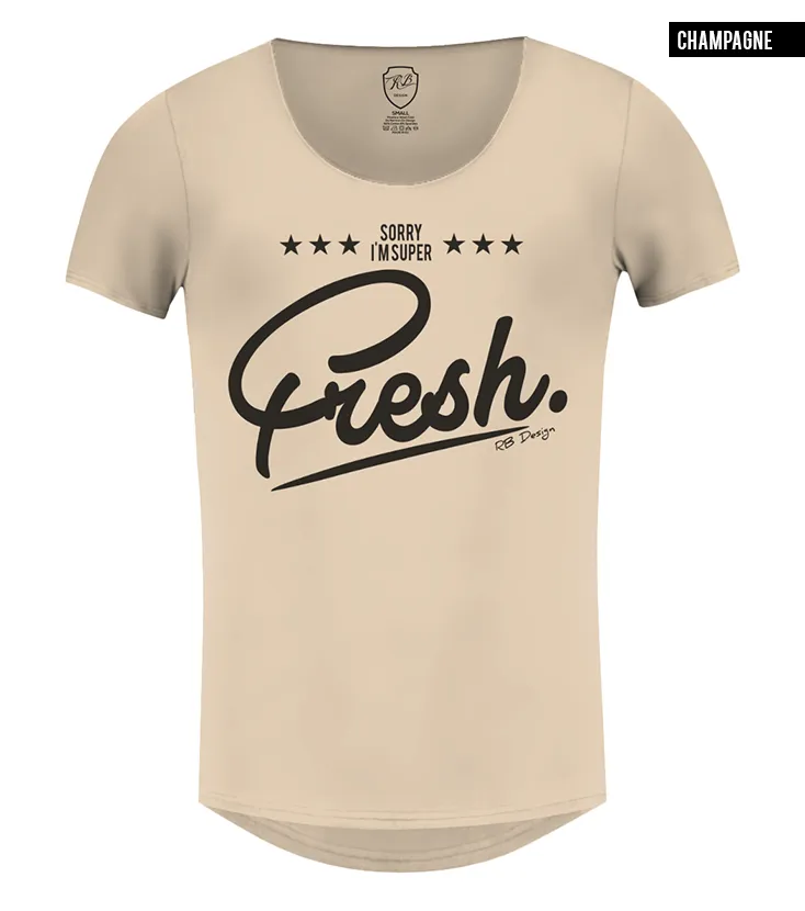 Men's Funny Slogan T-shirt "Sorry I am super Fresh" Khaki Gray Beige / Color Option / MD778