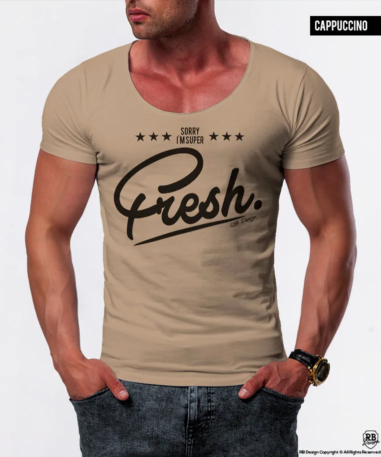 Men's Funny Slogan T-shirt "Sorry I am super Fresh" Khaki Gray Beige / Color Option / MD778