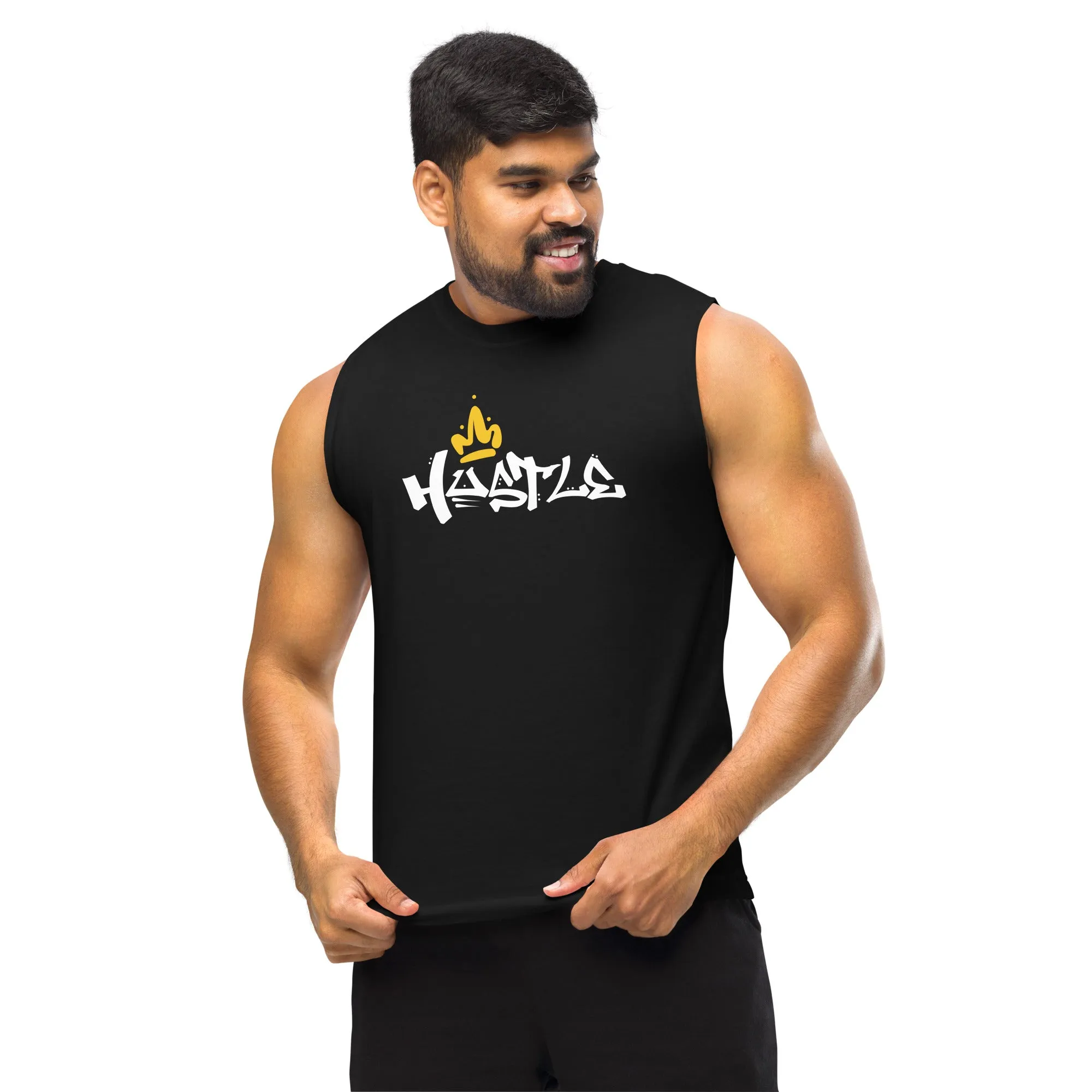 Men's Hustle King Theme Graphic Muscle Shirt