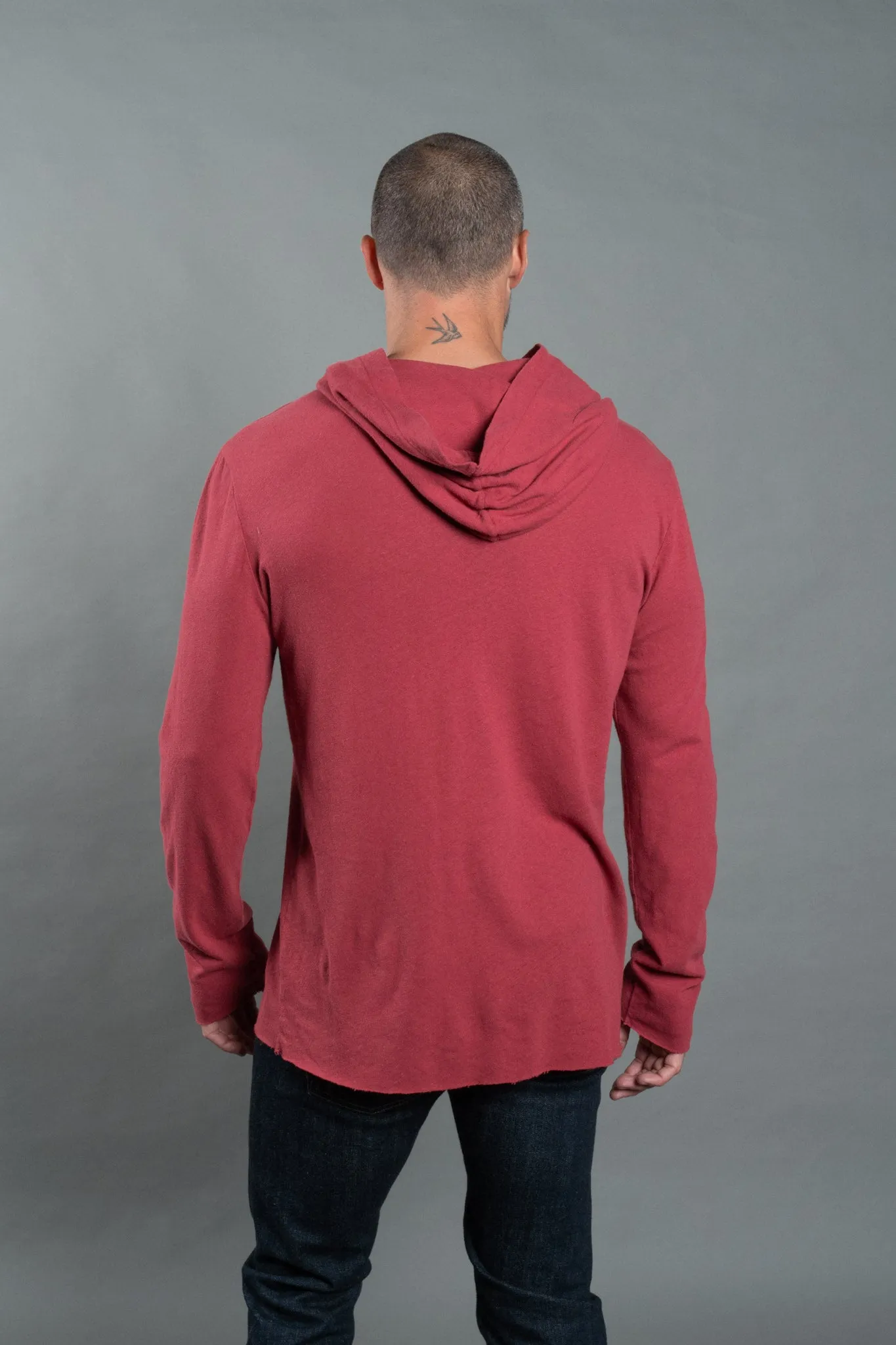 Men's Linen Blend Long Sleeve Hoodie