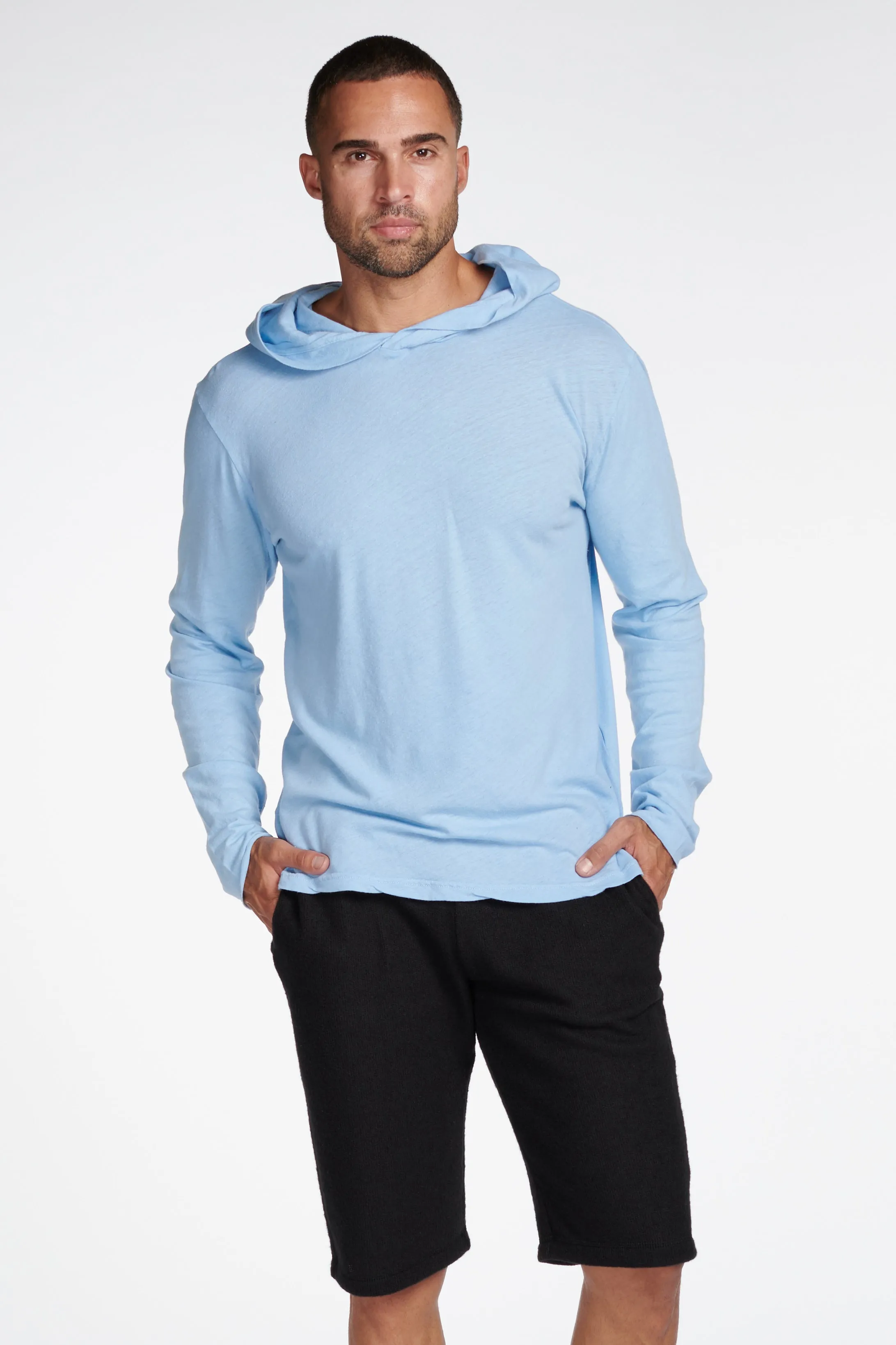 Men's Linen Blend Long Sleeve Hoodie