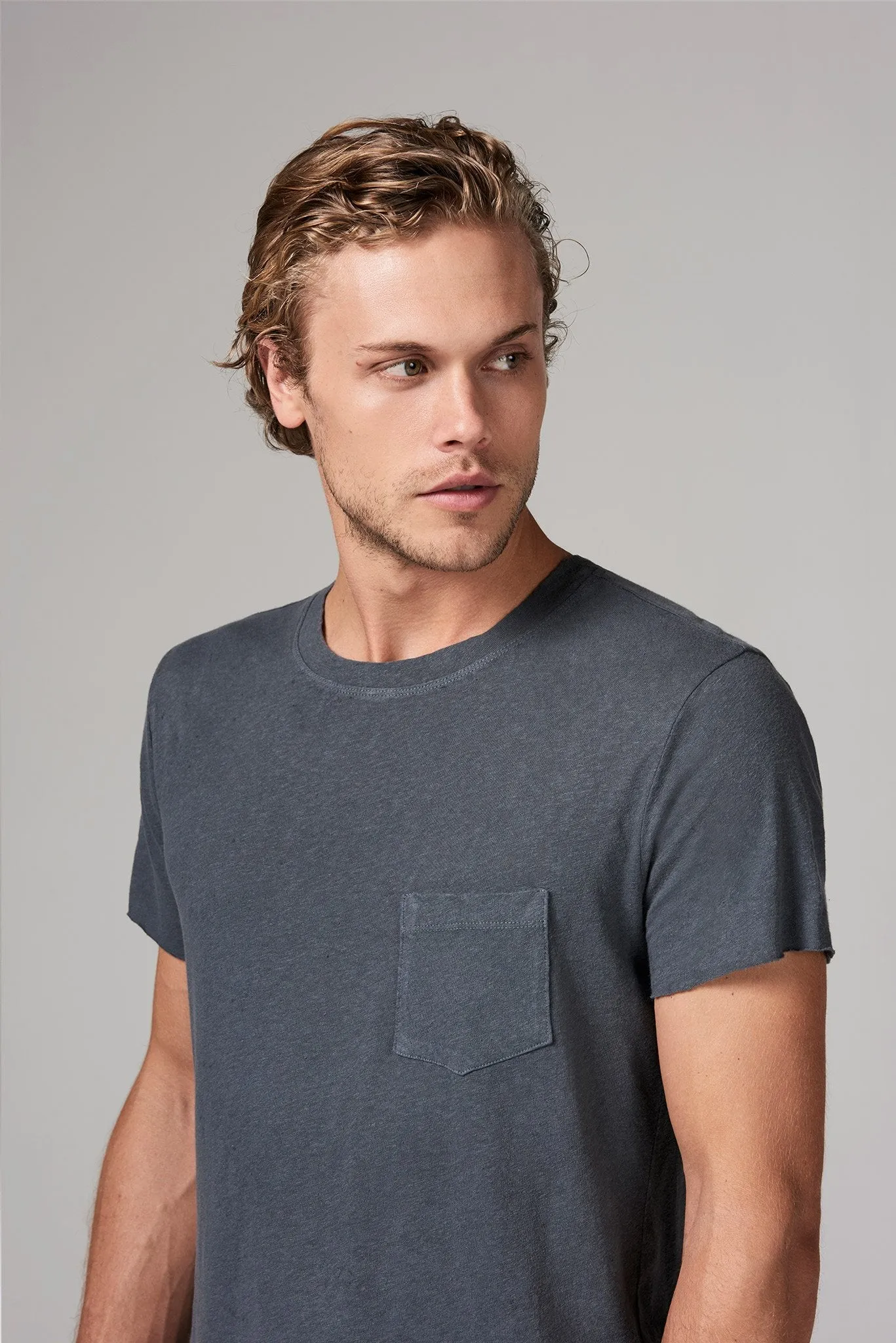 Men's Linen Blend Pocket Tee