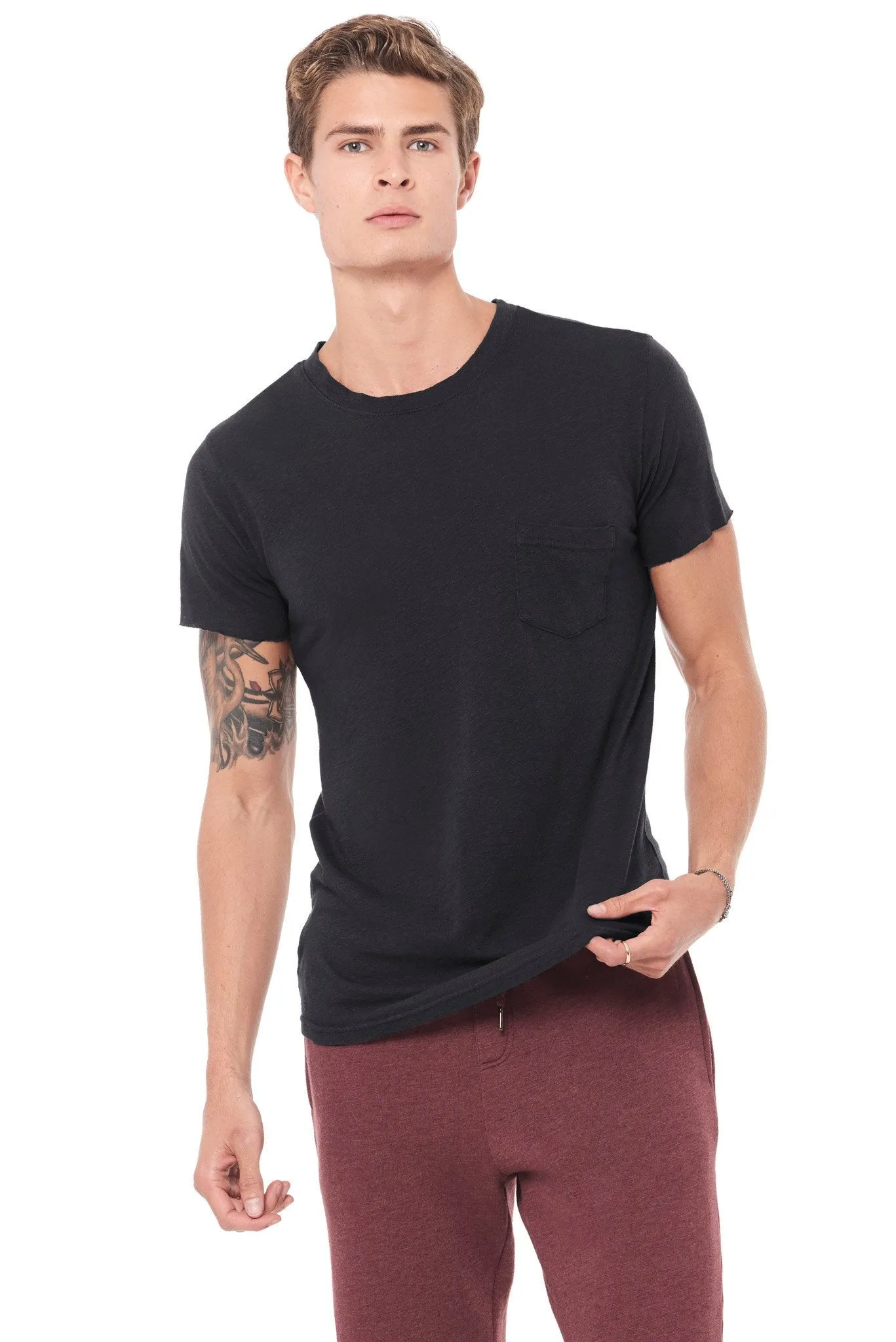 Men's Linen Blend Pocket Tee