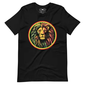 Men's Rasta Lion Theme Black Graphic T-Shirt