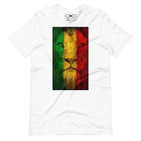 Men's Rasta Lion Theme White Graphic T-Shirt