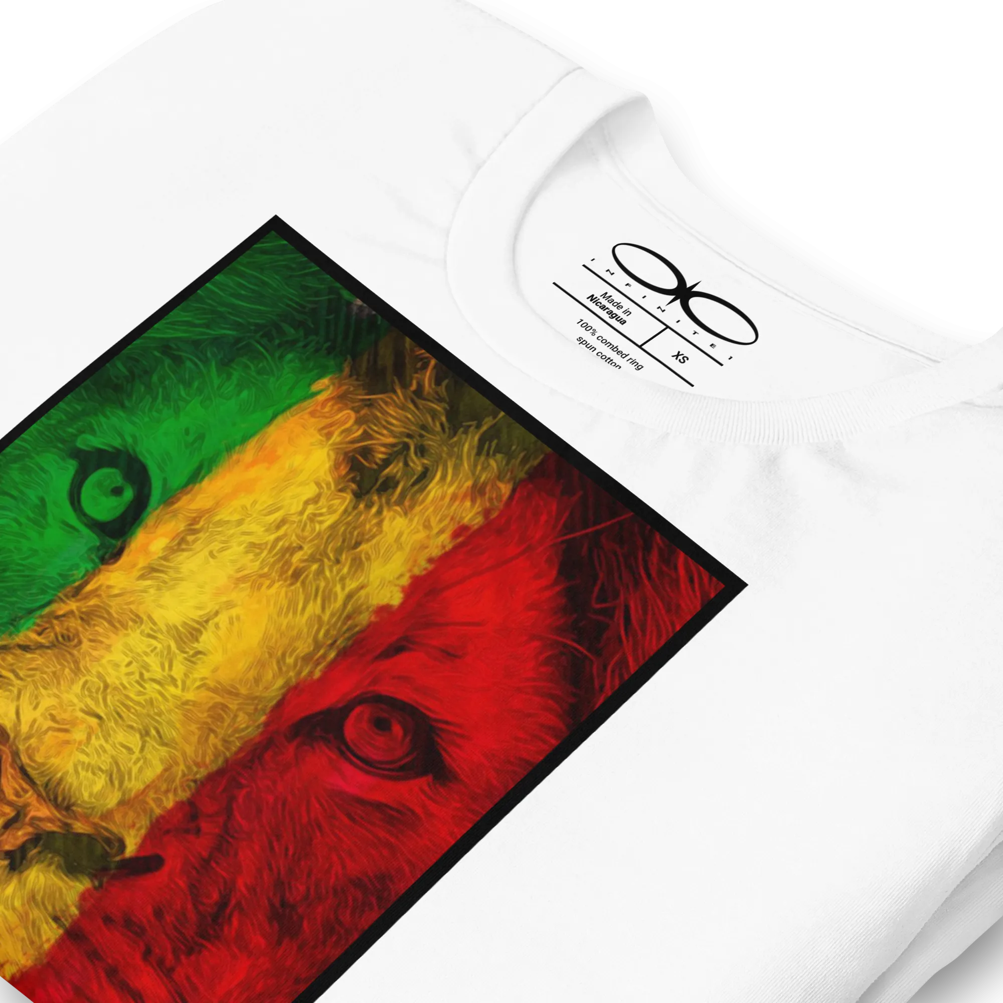 Men's Rasta Lion Theme White Graphic T-Shirt