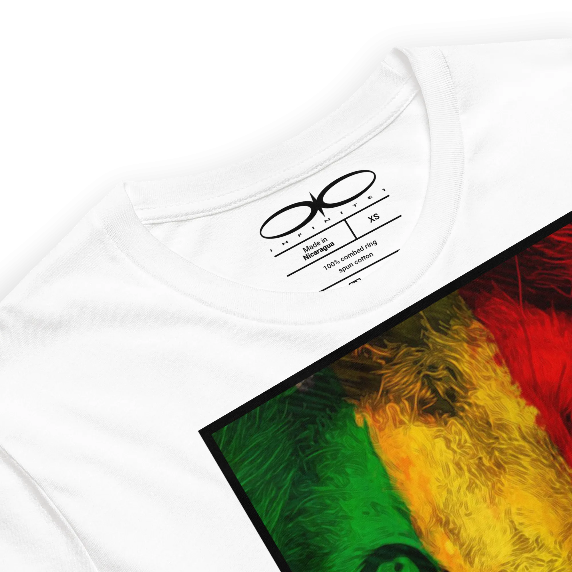 Men's Rasta Lion Theme White Graphic T-Shirt