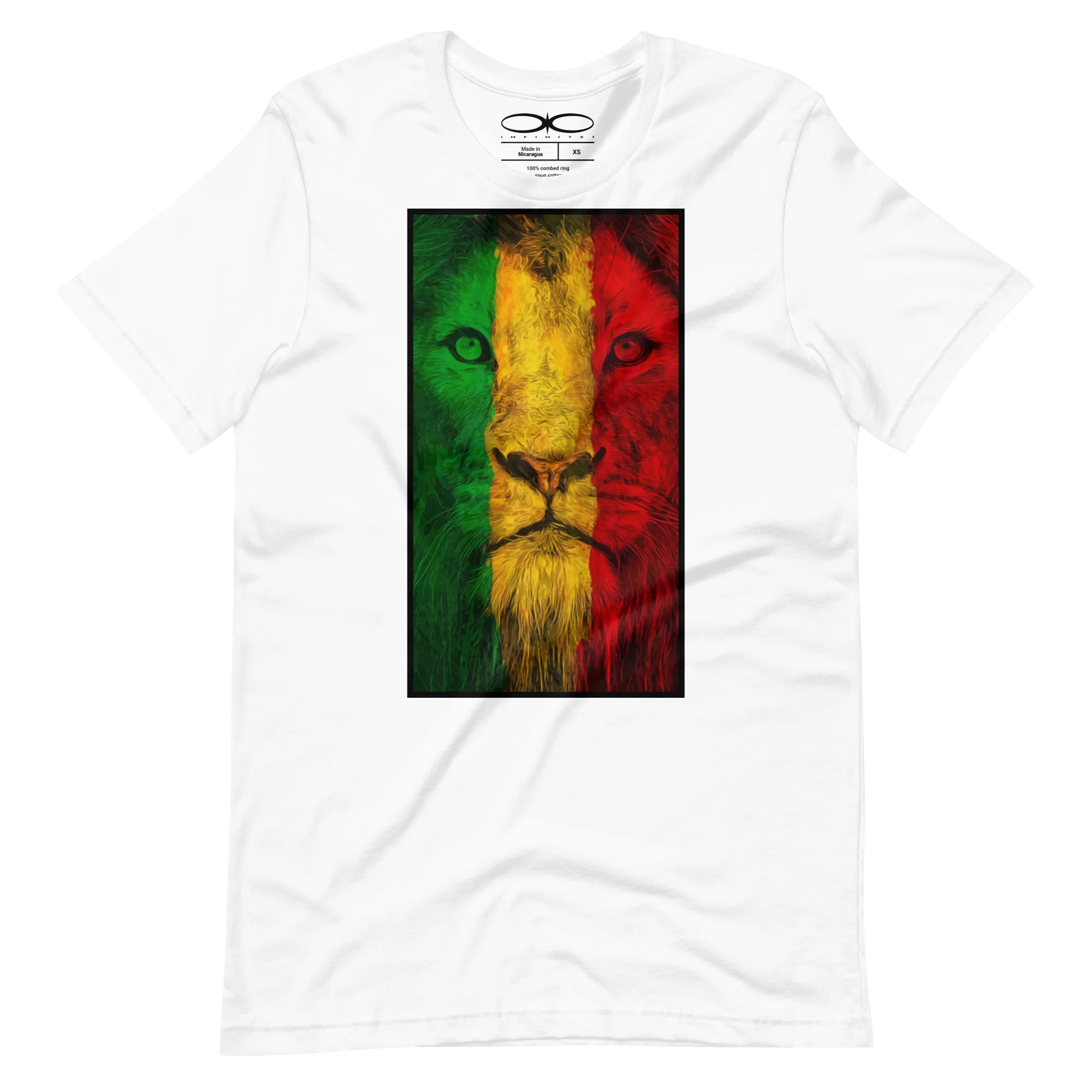 Men's Rasta Lion Theme White Graphic T-Shirt