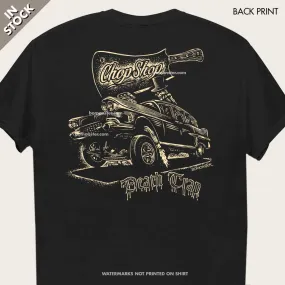 Men's Rat Rod Gasser Skull Hearse T-Shirt "Death Trap"