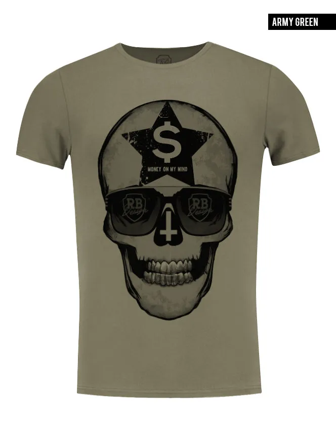 Men's Skull T-shirt "Money on My Mind" / Color Option / MD542