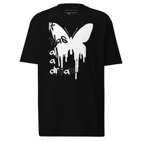 Men’s Slogan And Melting Butterfly Graphic Tee