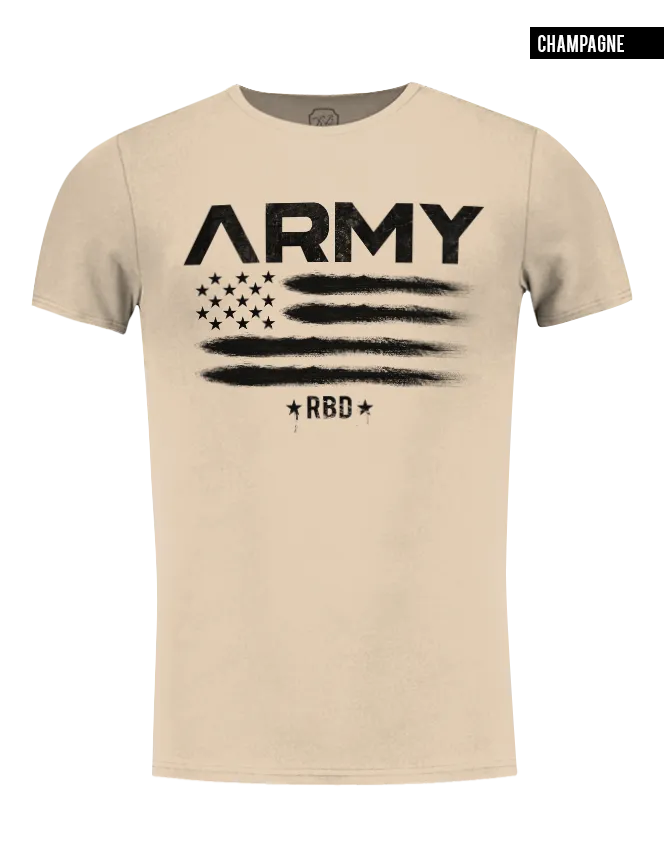 Men's T-shirt ARMY Fashion Khaki Gray Beige Muscle Fit Tees / Color Option / MD711 B