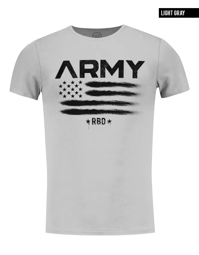 Men's T-shirt ARMY Fashion Khaki Gray Beige Muscle Fit Tees / Color Option / MD711 B