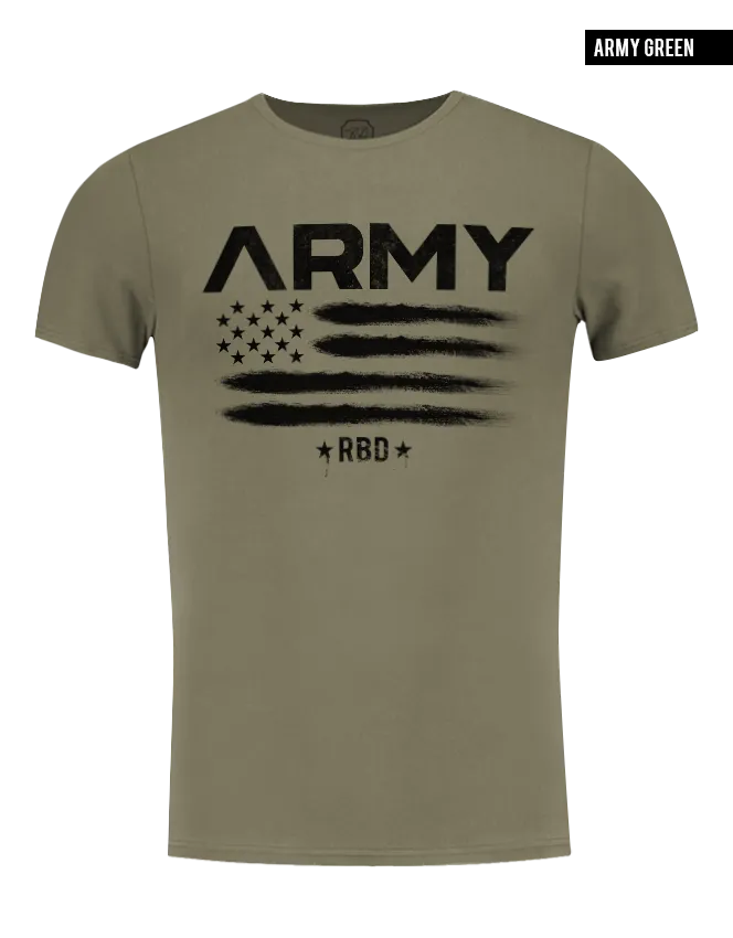 Men's T-shirt ARMY Fashion Khaki Gray Beige Muscle Fit Tees / Color Option / MD711 B