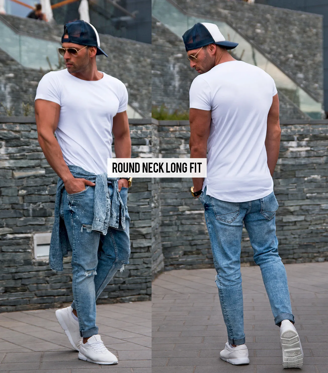 Men's  T-shirt "Beast Mode" Round Neck Long Fit MD930