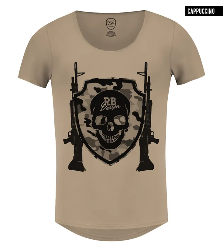 Men's T-shirt "RB Design Warrior"  Luxury Camouflage Army Skull Tee / Color Option / MD638