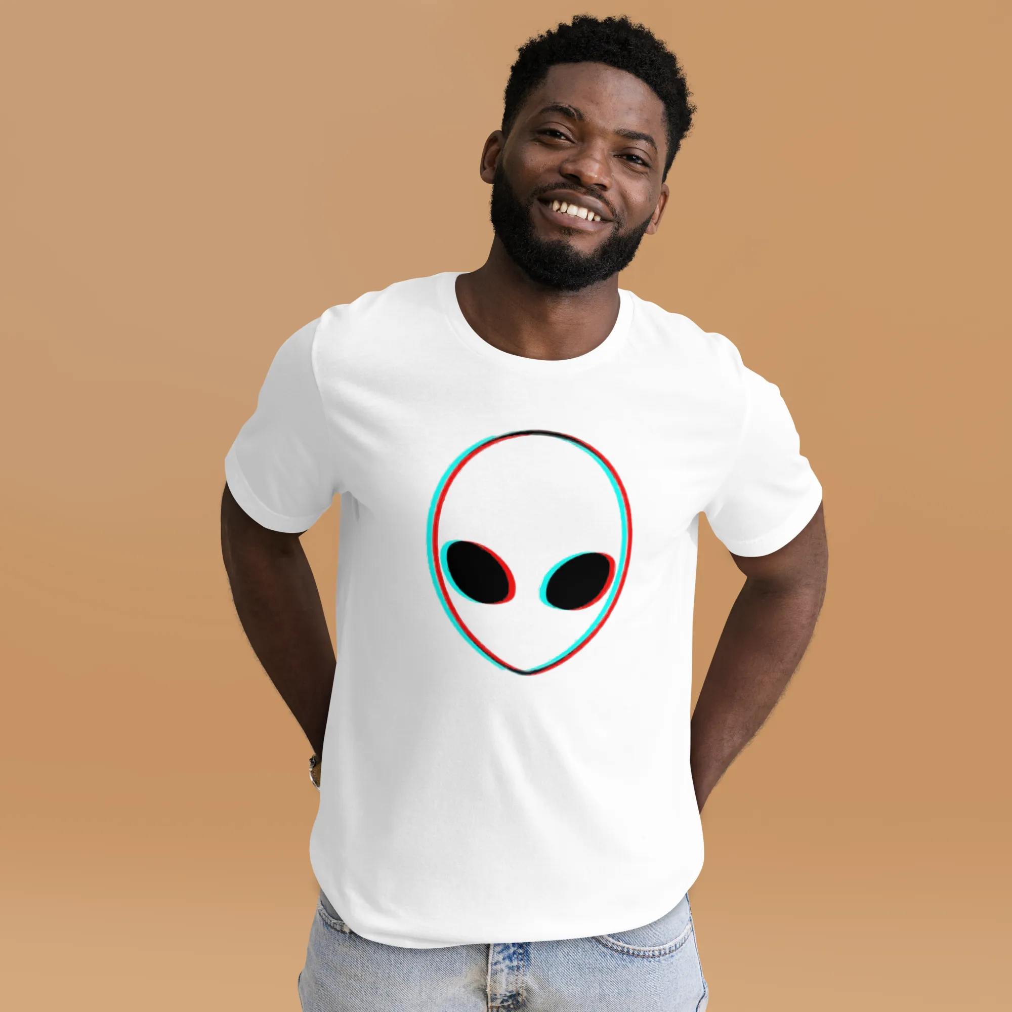 Men's Trippy Alien 3D Effect Graphic T-shirt