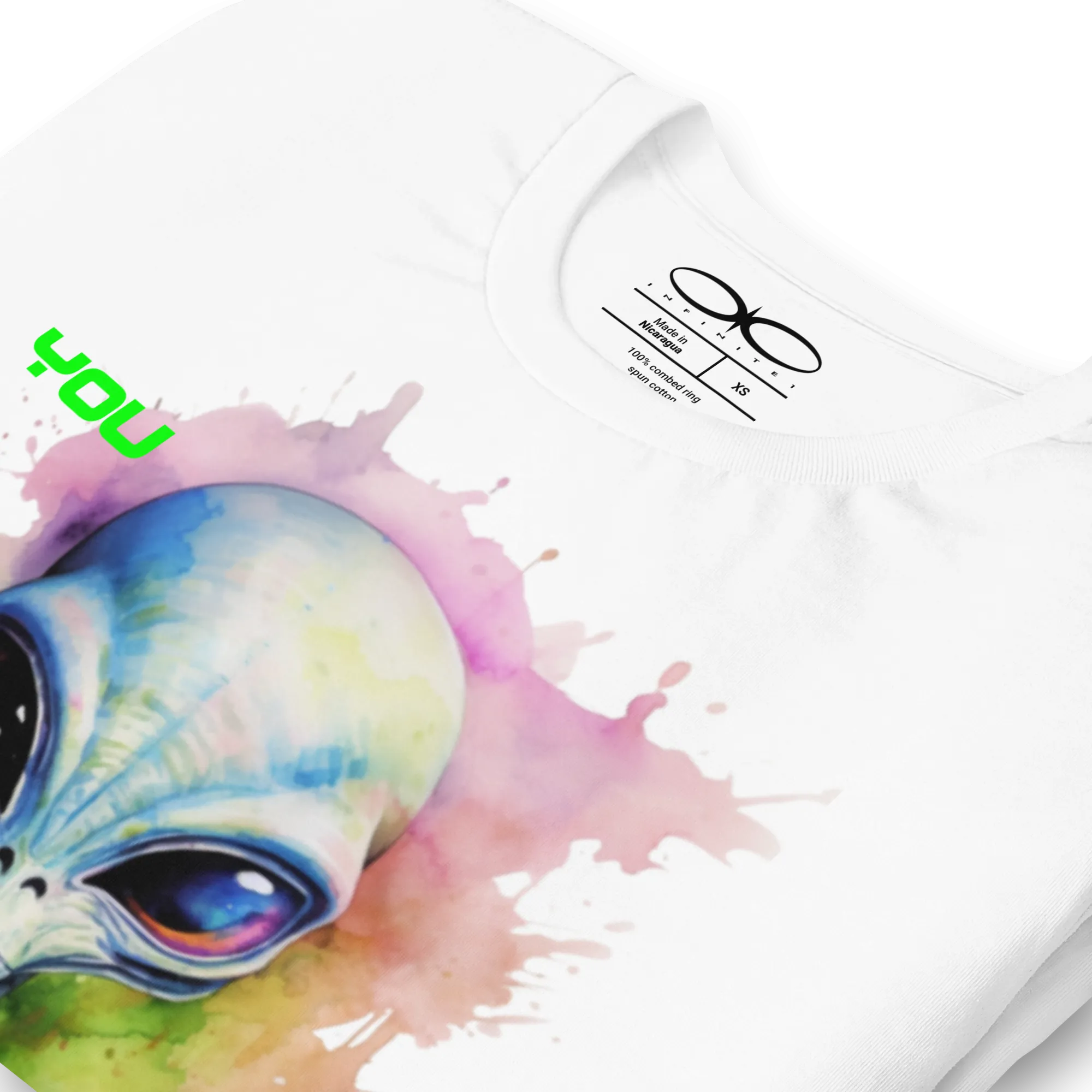 Men's Watercolor Alien You Are Not Alone Graphic T-Shirt