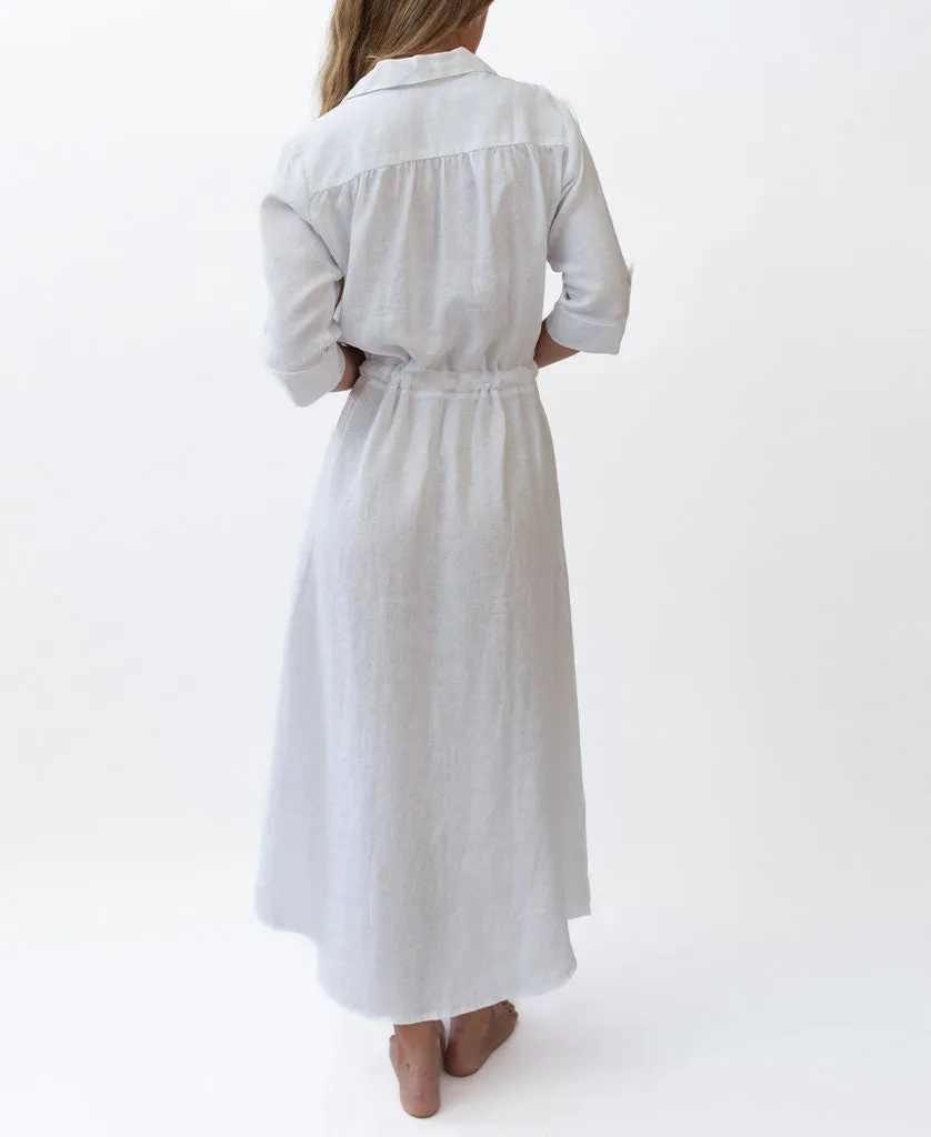 Mila Shirt Maxi | White Linen