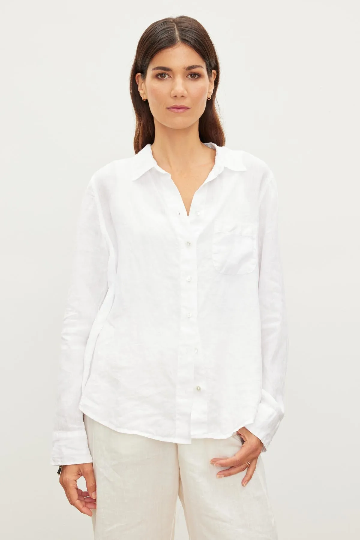 NATALIA LINEN BUTTON-UP SHIRT