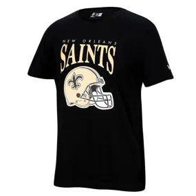 New Orleans Saints NFL Helmet Arch T-Shirt Black By New Era