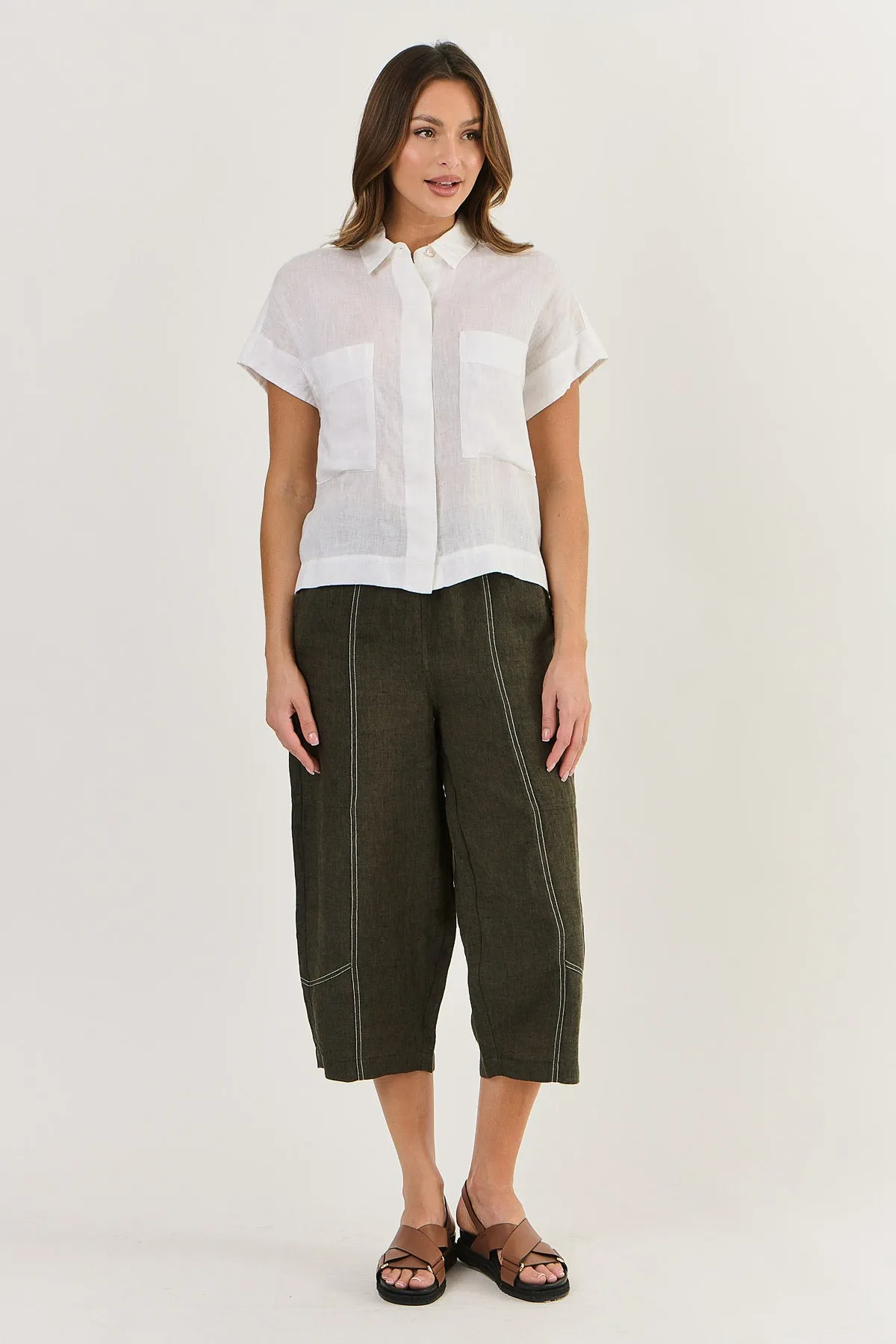 OLIVE ET JULIE Linen Shirt WHITE