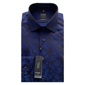 OLYMP Navy Jacquard Modern Fit Shirt