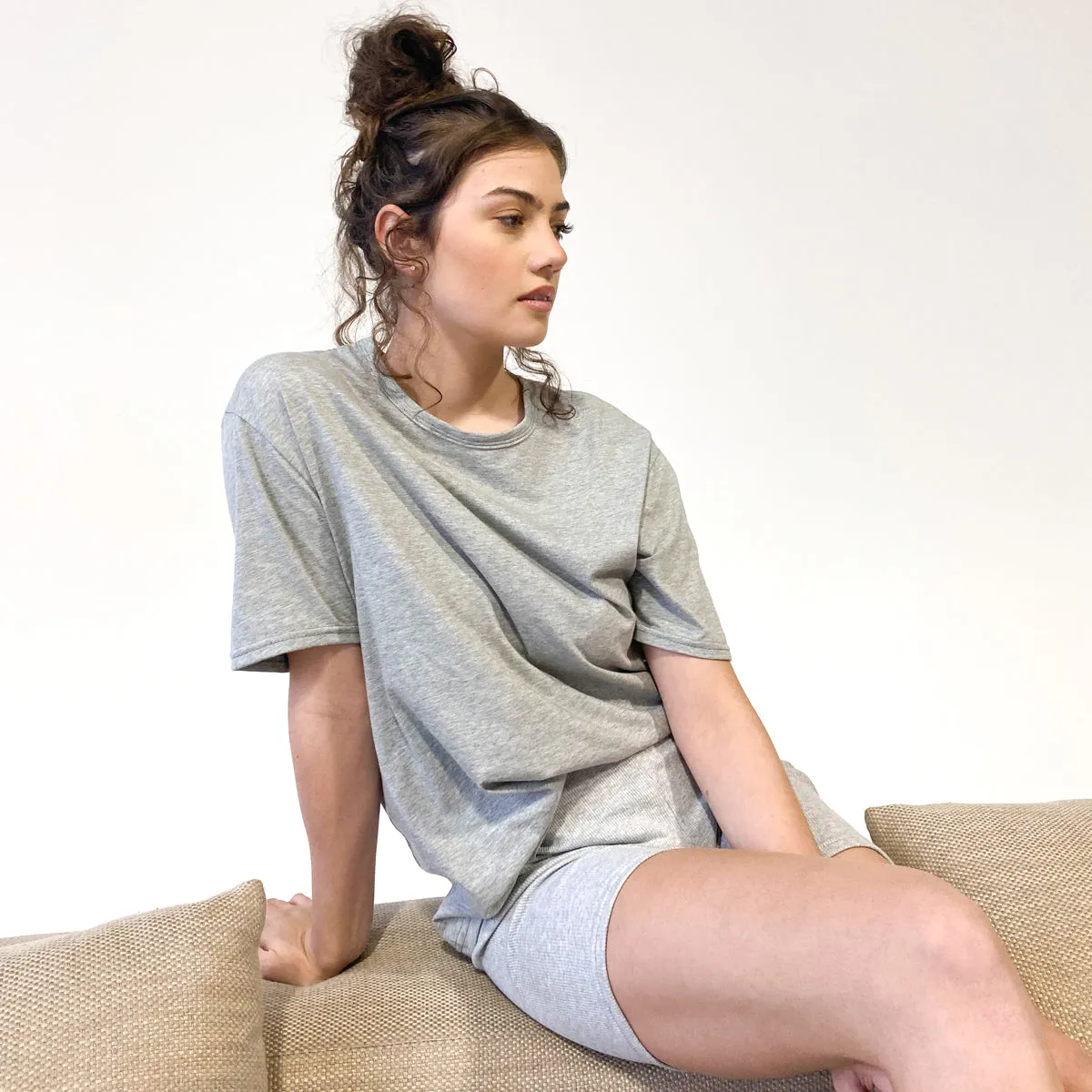 Organic Oversized T-shirt - Grey Marle MADE TO ORDER