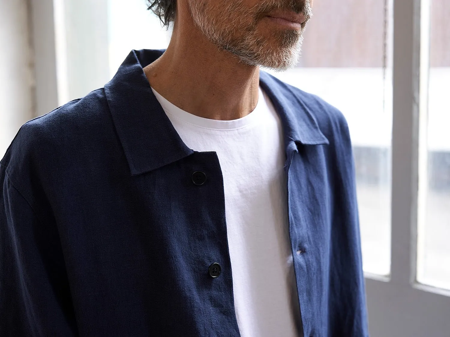 Overshirt Linen Montagnola Navy