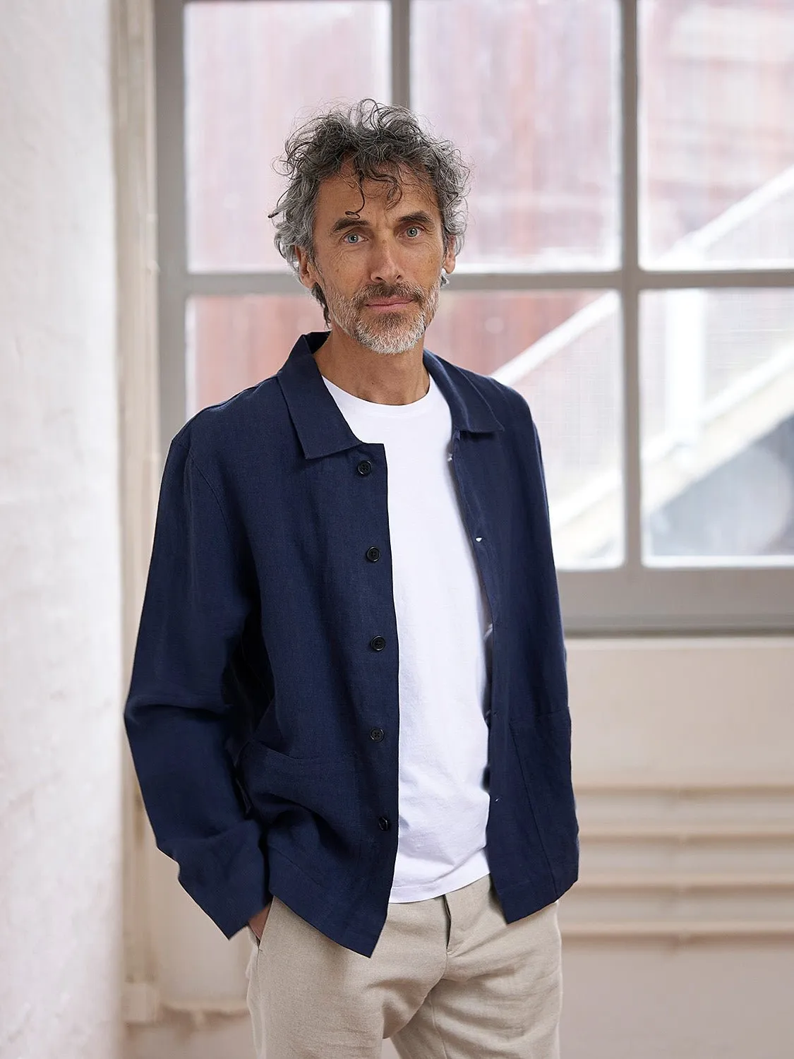 Overshirt Linen Montagnola Navy