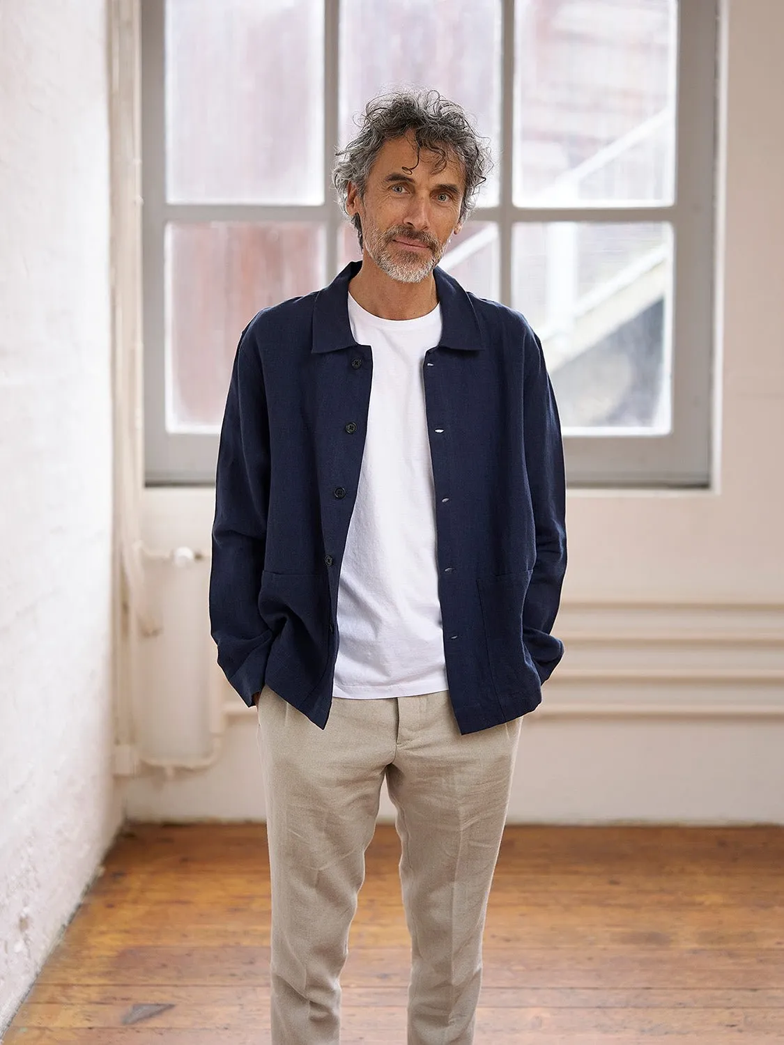 Overshirt Linen Montagnola Navy