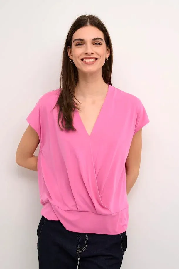 Pink Faux Wrap Top