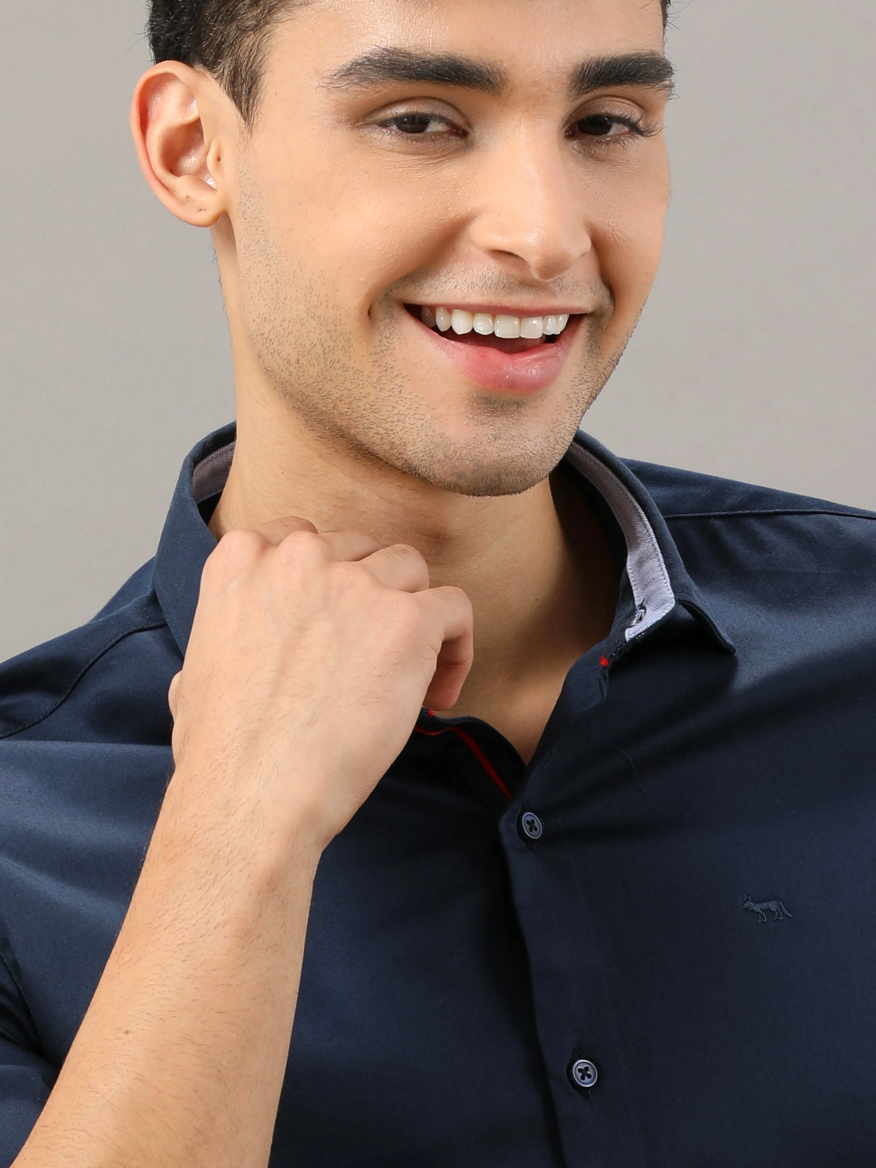 Plain Navy Blue Shirt Full Sleeve