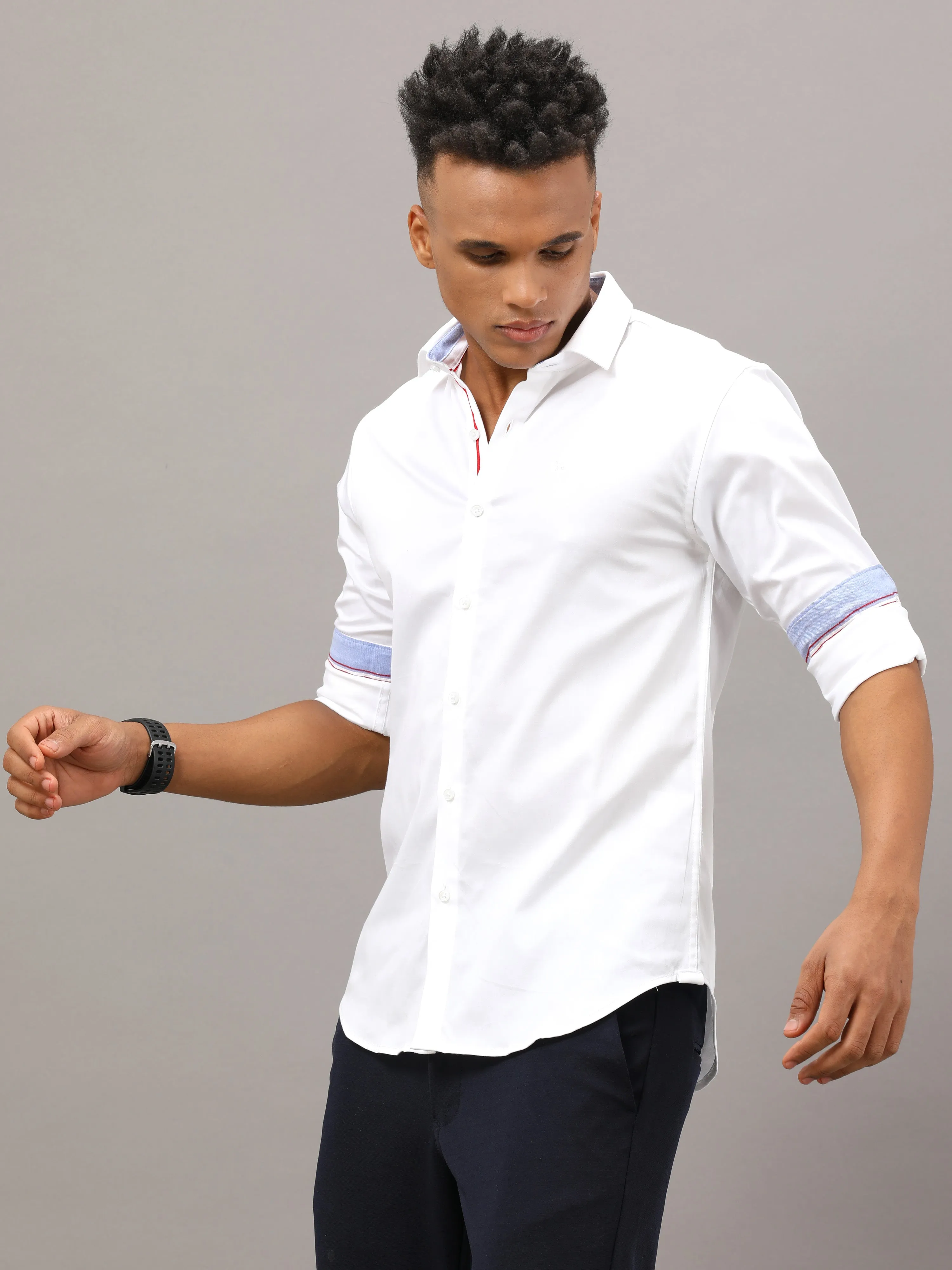 Plain White Shirt Full Sleeve