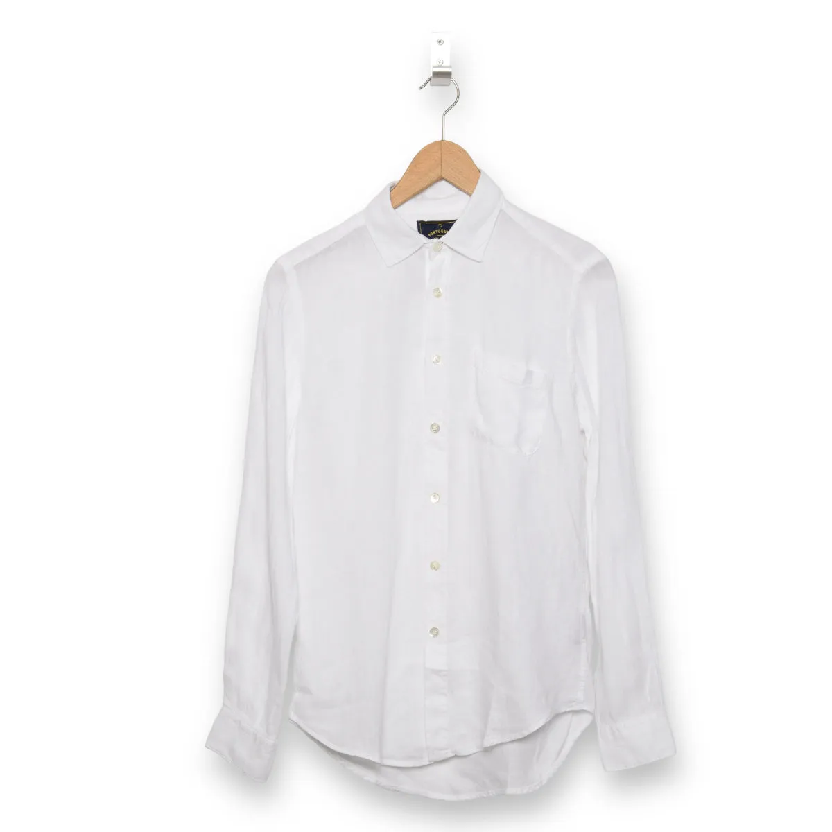 White Portuguese Flannel Linen Pocket Shirt - Mens Summer Fashion