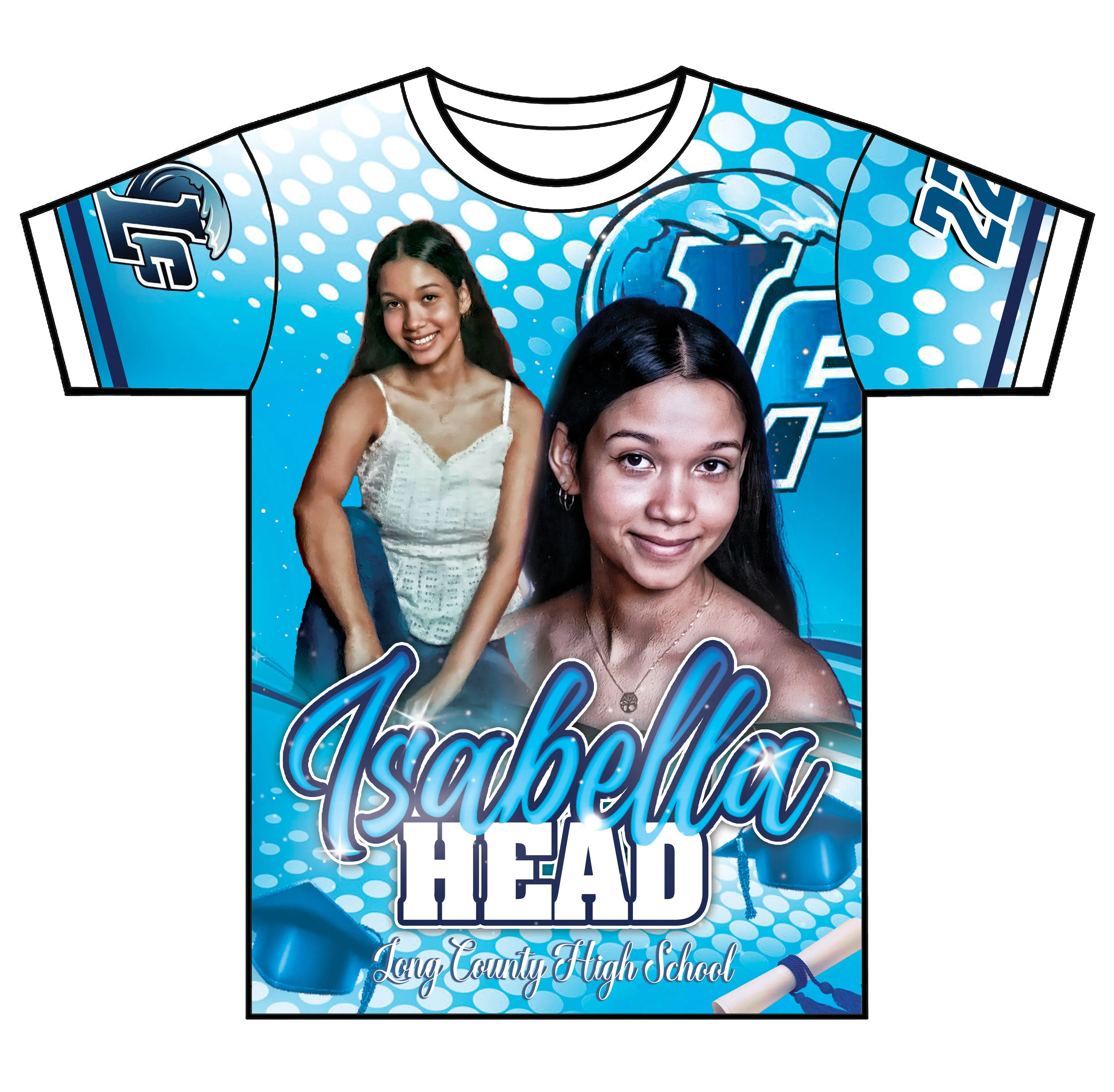 "Isabella" Custom Designed Graduation 3D shirt