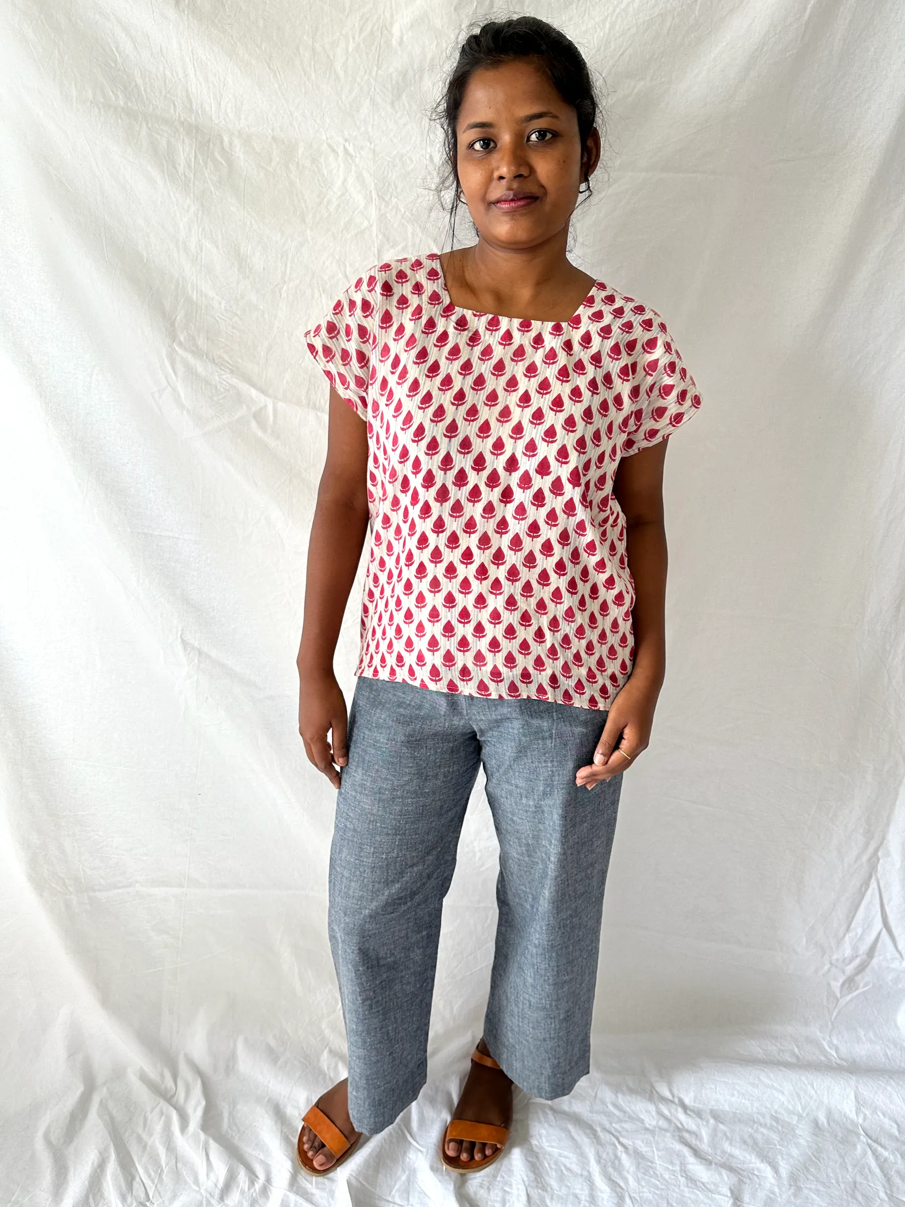 Red Tulip Square Neck Top - XS