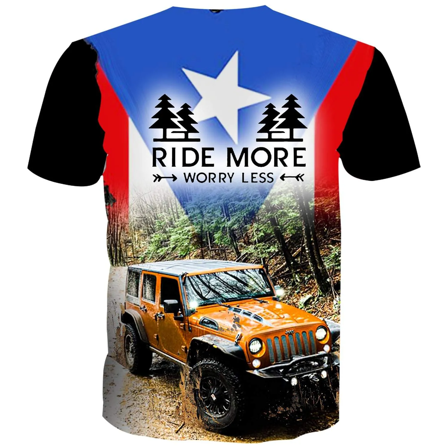 Ride more worry less Puerto Rican Flag - Kid's T-Shirt