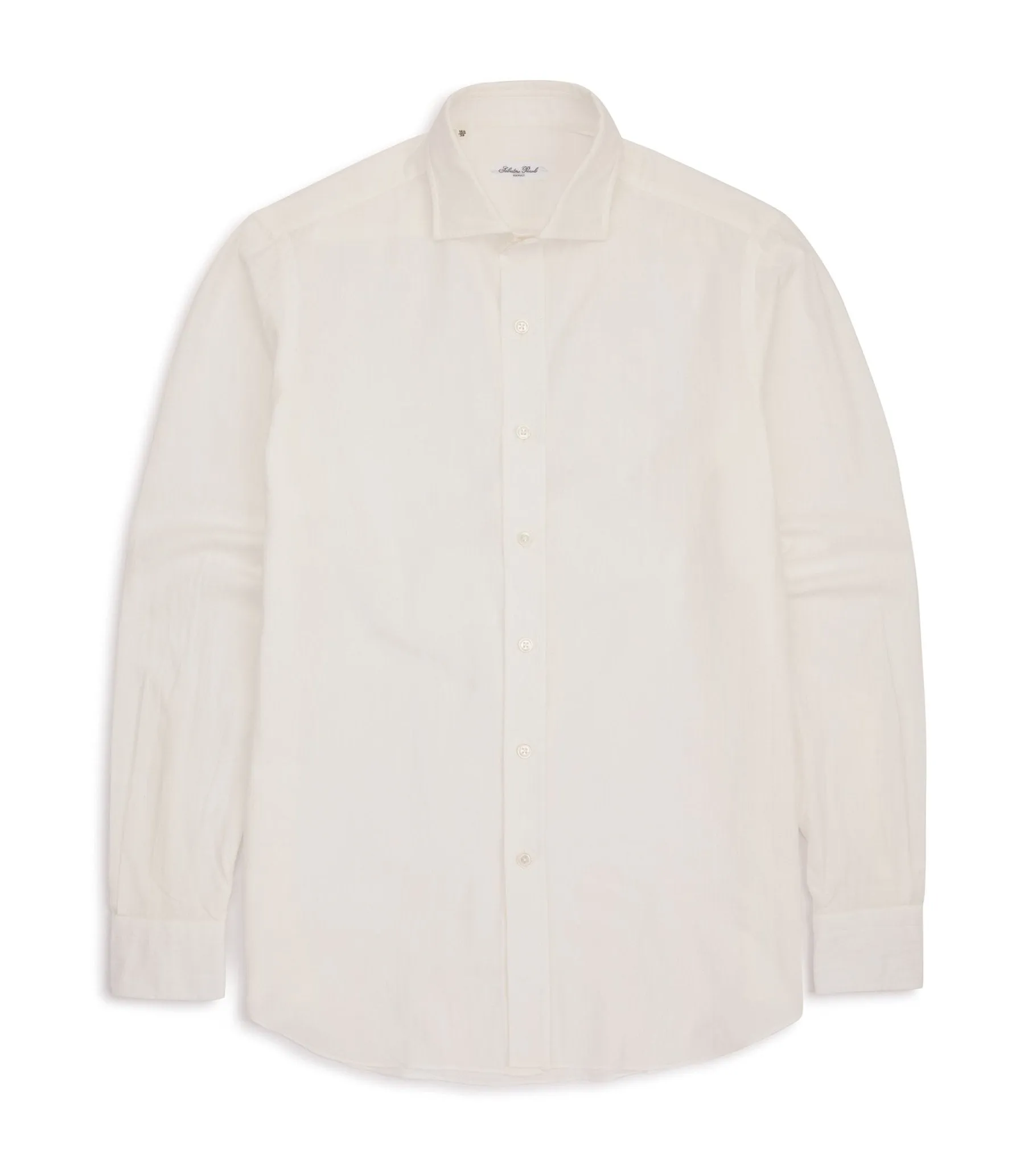 Salvatore Piccolo Cotton Linen Shirt: White