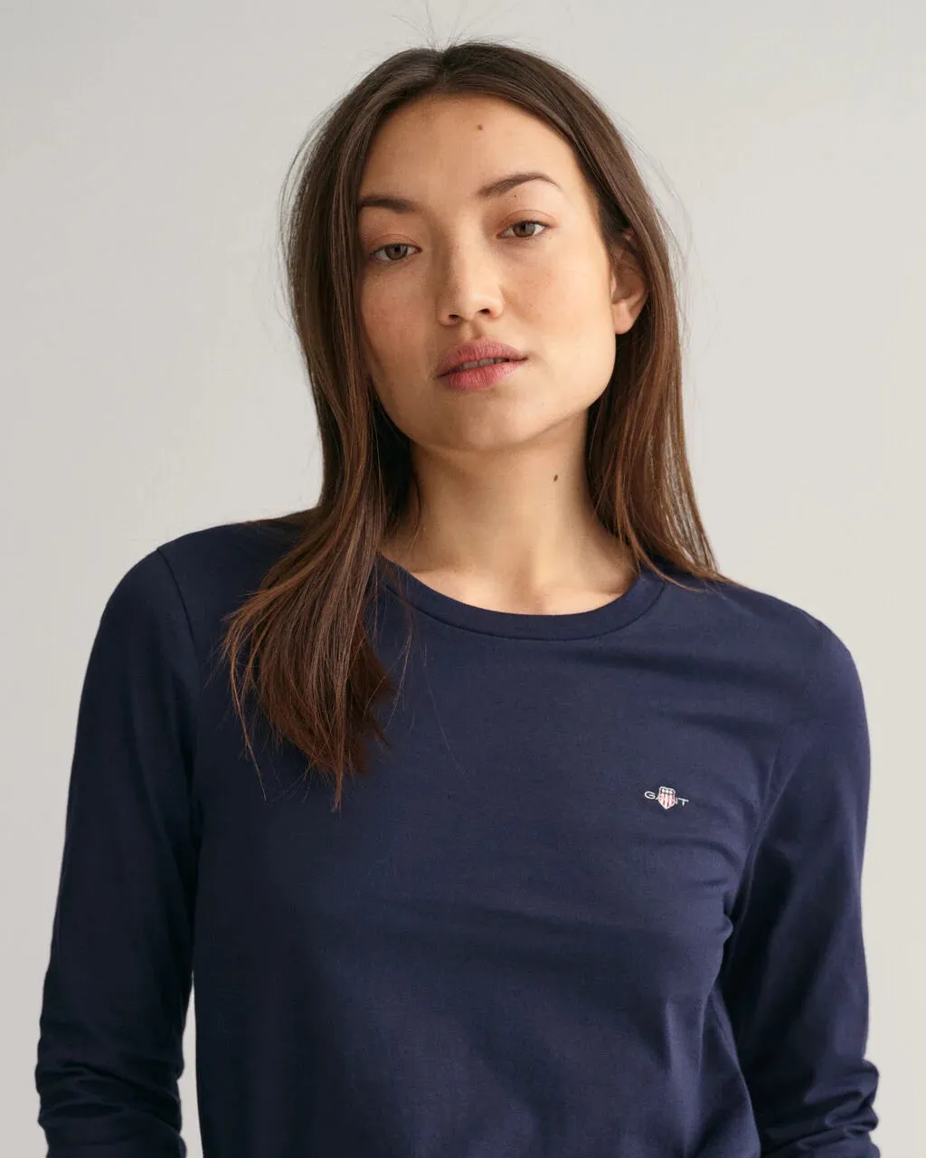 Shield Long Sleeve T-Shirt- Navy