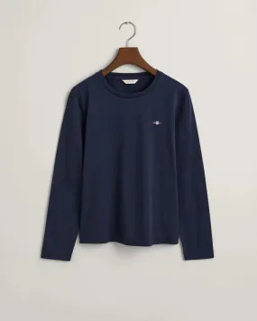 Shield Long Sleeve T-Shirt- Navy