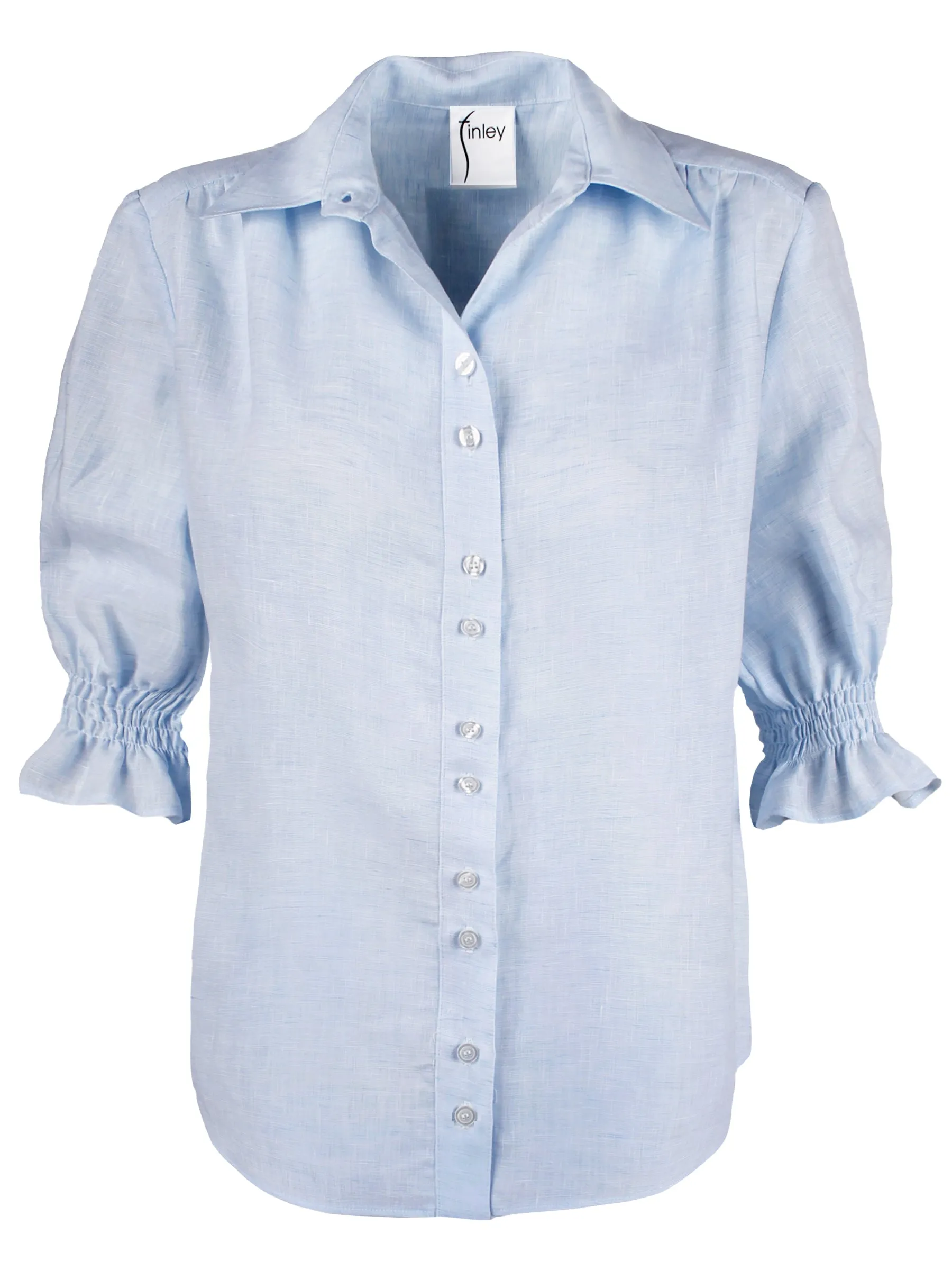 Sirena Shirt Pale Blue Chambray Linen