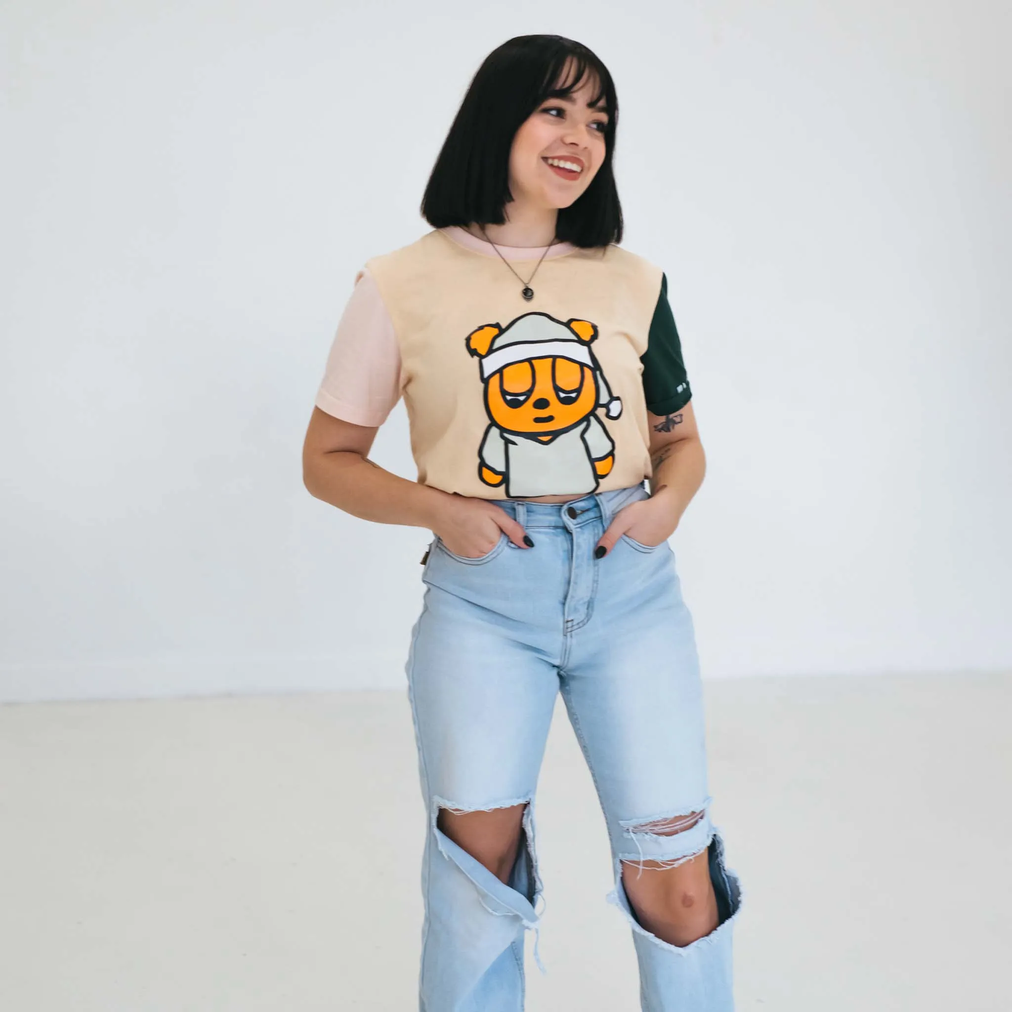 Sleepy Bear Color Block Tee