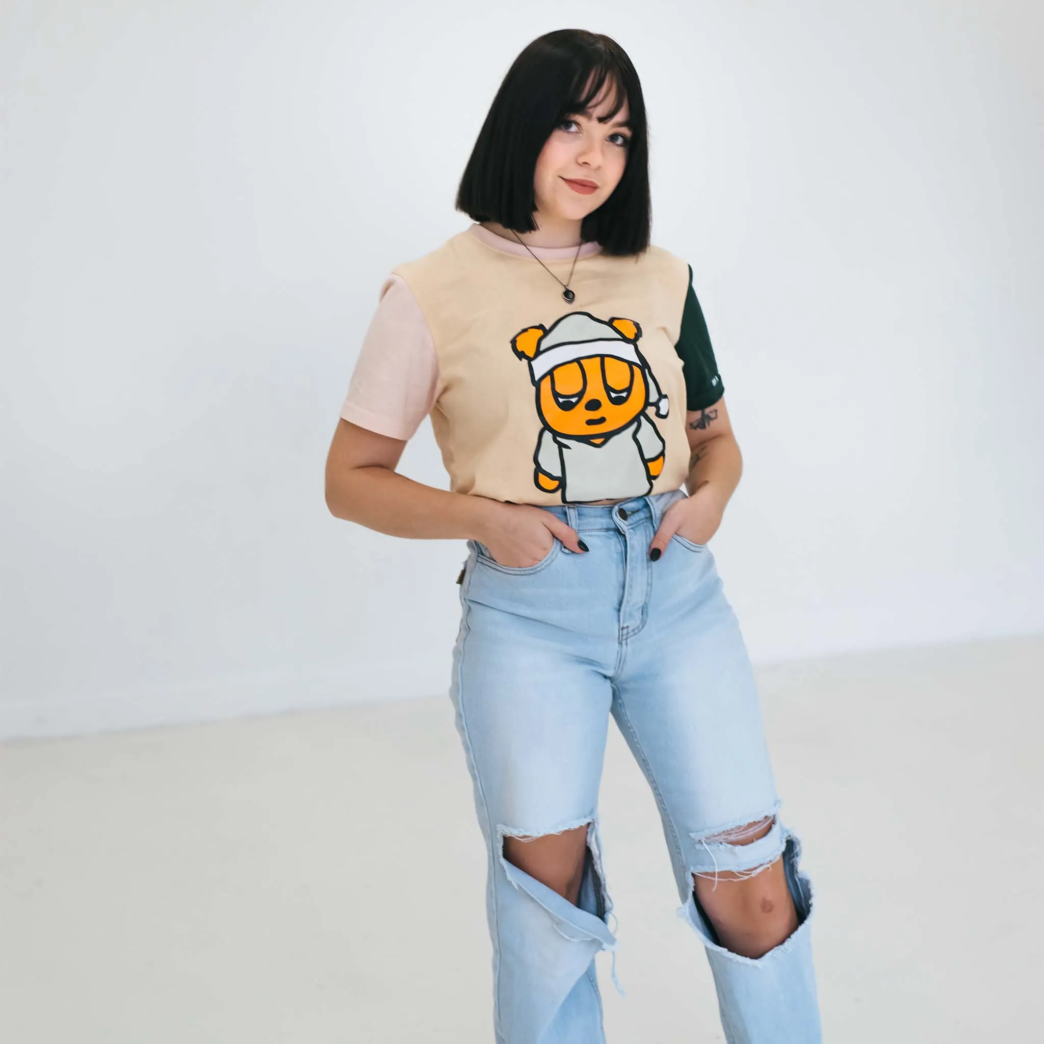 Sleepy Bear Color Block Tee