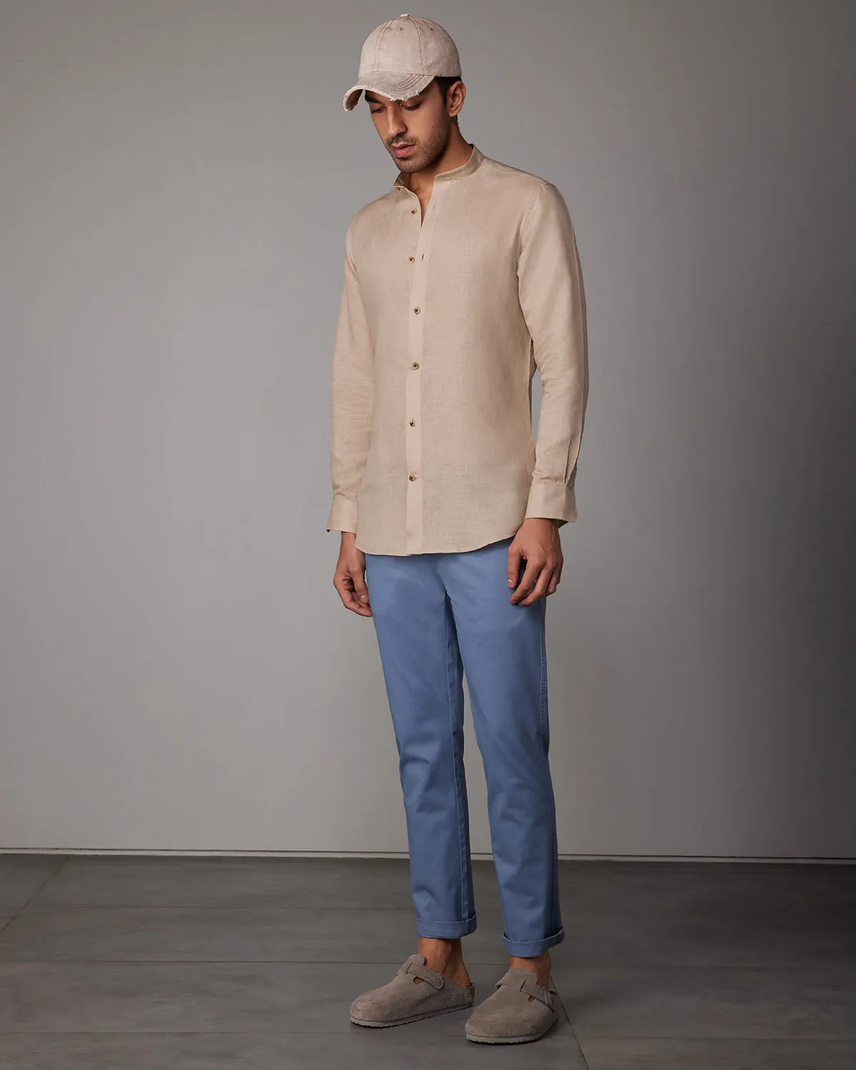 Soft Washed Linen Shirt - Beige