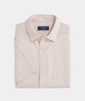 Stripe Linen Short Sleeve Shirt